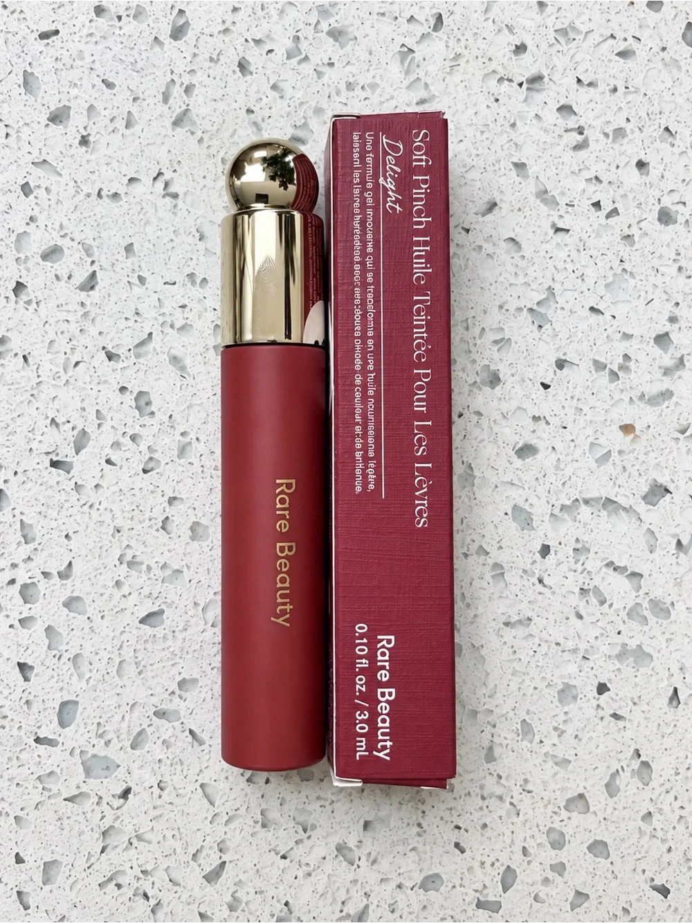Rare Beauty Soft Pinch Tinted Lip Oil Stain in Delight - Rose Brown
